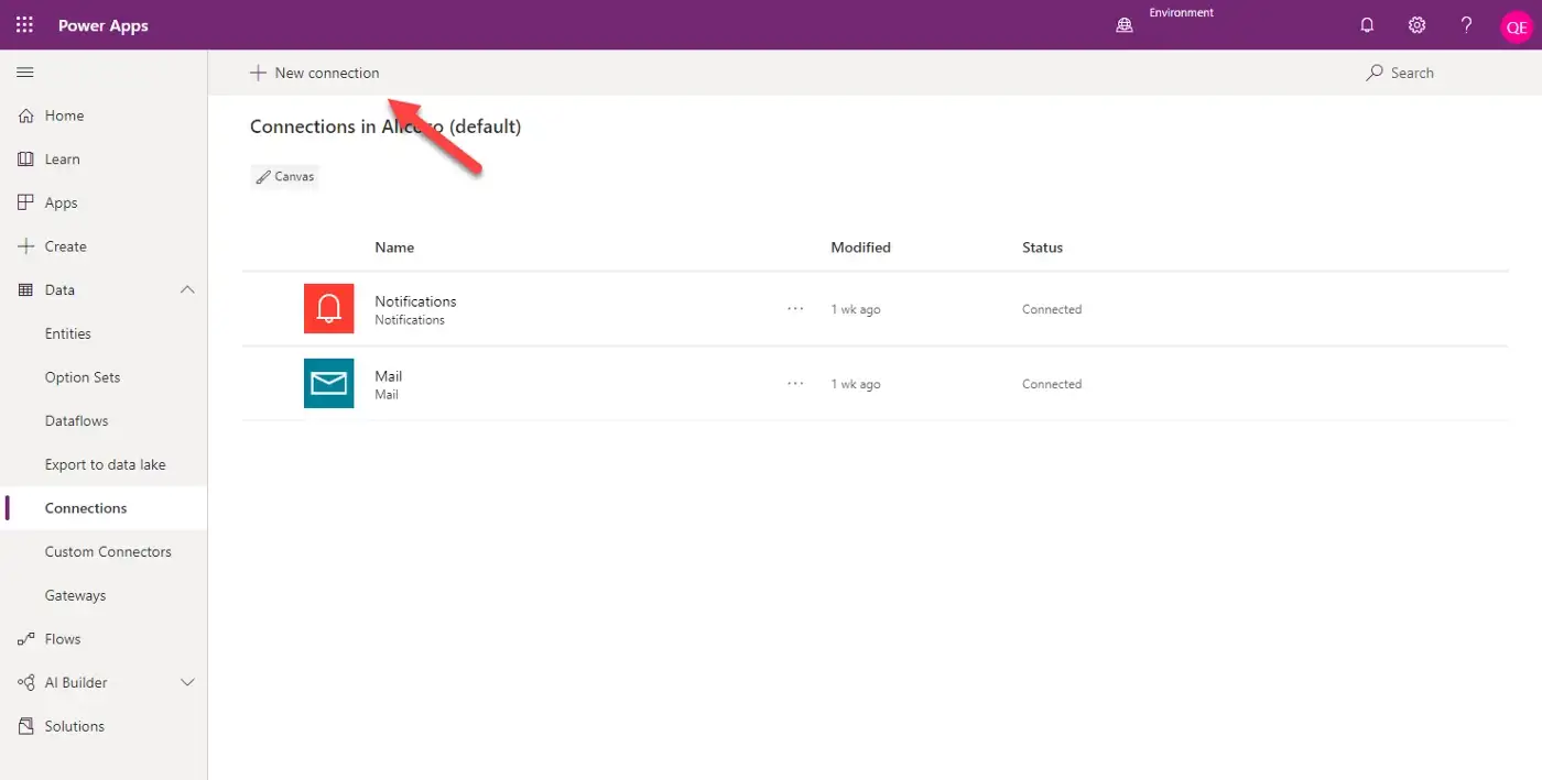 Connect to MS D365FO from PowerApps1