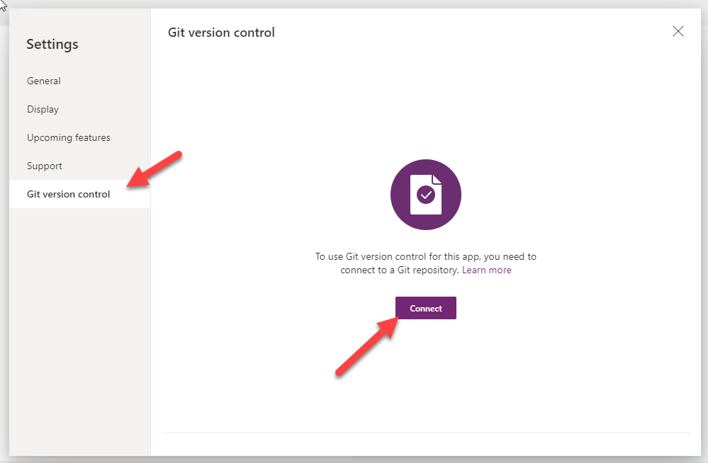 10. You will notice that there are new tab appear, “Git version control” Click on this tab and then click Connect button