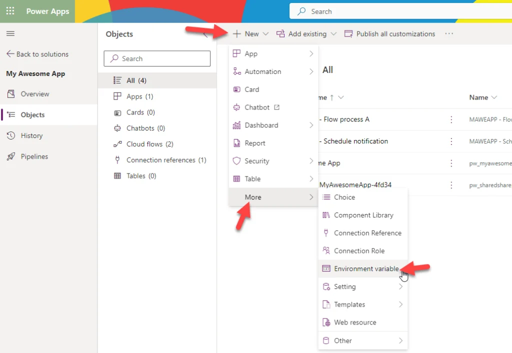 สร้าง Environment Variable ที่เก็บชื่อ SharePoint Site ของเรา