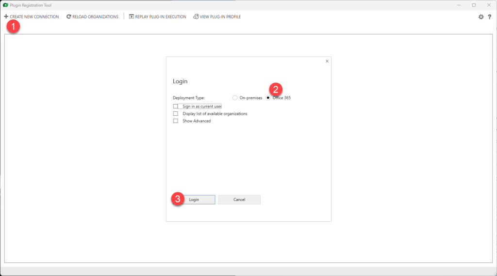 หน้าต่าง PRT จะปรากฏขึ้น ให้คลิก Create new connection เพื่อเชื่อมต่อกับ Dataverse environment ของคุณ