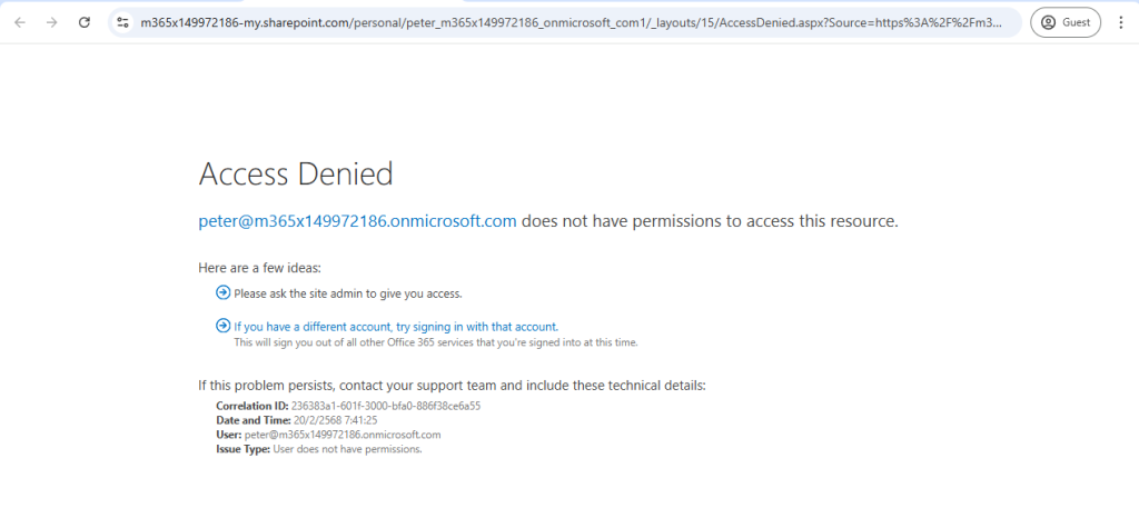 Microsoft เองก็เคยออกเอกสารอธิบายไว้ชัดเจนแล้วว่า ปัญหานี้ส่วนใหญ่จะเกิดขึ้นในกรณีที่ผู้ใช้พยายามเข้า OneDrive ที่ "ดูเหมือนจะเป็นของตัวเอง" แต่จริง ๆ แล้วไม่ใช่ Microsoft เรียกปัญหานี้ว่า User ID Mismatch ซึ่งเกิดขึ้นจากสถานการณ์ที่พบได้บ่อยสองแบบ