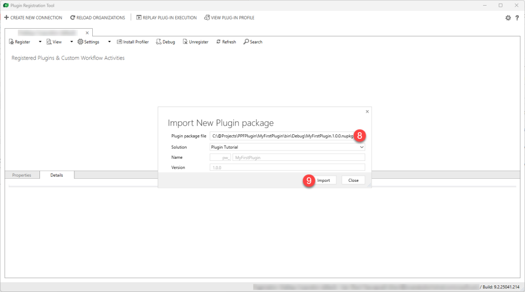 เลือกไฟล์ .nupkg ที่ build ไว้ (จะเลือก Solution สำหรับจัดเก็บก็ได้ถ้าต้องการ) แล้วกด Import