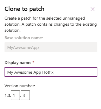 ระบบจะให้เราตั้งชื่อ solution ใหม่ ในกรณีนี้ผมตั้งชื่อว่า Hotfix ต่อท้าย เพื่อสื่อว่าเป็นการแก้ไขเฉพาะกิจ
