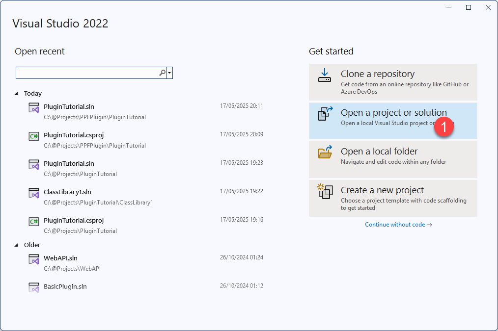 ขั้นตอนที่ 3: เปิดโปรเจกต์ใน Visual Studio