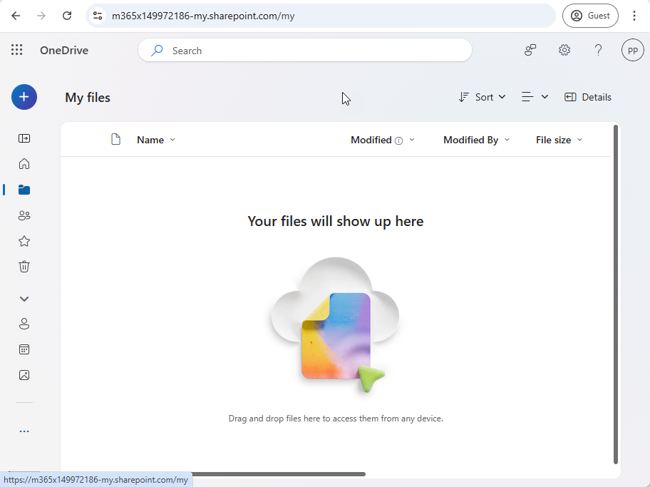และผู้ใช้งาน จะสามารถเข้า OneDrive ของตัวเองได้ตามปกติ