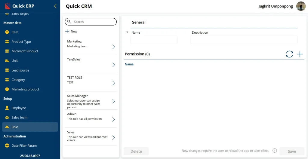 Permission manage Quick CRM