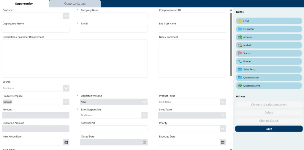 Quick CRM Contact management
